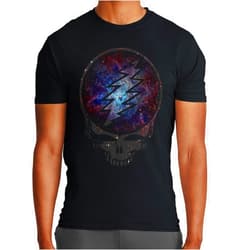 Ripple Junction Grateful Dead Men's Short Sleeve T-Shirt Steal Your Face Stealie Cosmic Space Stars Officially Licensed