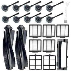 Tivcroxs 20 Pack Replacement Parts for Shark ION AV751 R85 RV850 S86 S87 S88 R71 R72 R75 RV761 RV771 RV871 AV752 AV753 Robot, 2Main Brush&5Filters&10Side Brushes&2Pre-Filter&1Brush Protect Guard