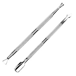 HIFAU 2PCS Premium Cuticle Pusher and Cutter, Manicure Tools Set for Fingernail and Toenail
