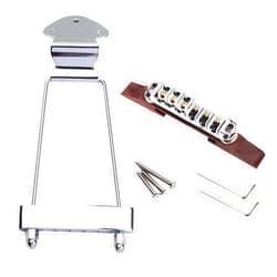 ZENGXUE 1 Set 6 Strings Archtop Guitar Bridge Tailpiece for Guitar Bridge Parts Replacement (Color : Silver)