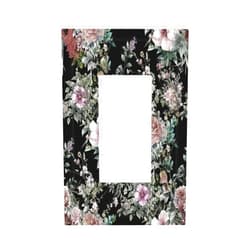 Spshian Vintage Watercolor Flower Rustic Pink Floral 1 Gang Rocker Light Switch Covers Single Decora Outlet Wall Plate Decorative Switchplate Faceplate GFCI for Farmhouse Country Bedroom Decor