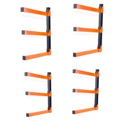 Ultrawall Wall Mount Wood Organizer and Lumber Storage Metal Rack with 3-Level - Indoor & Outdoor Use, 4 Pack