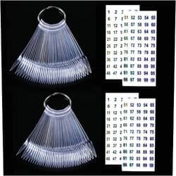 URGINO 100 ps Nail Swatch Sticks with Number Stickers, Nail Color Display Stiletto Tips, Fan-shaped Nail Polish Practice Sticks, Nail Art Display Nail Color Wheel Nail Sample Sticks (Transparent)