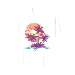 Ocean Tropical Summer Vacation Gift Retro Palm Trees Beach Sunset Tropical Summer T-Shirt