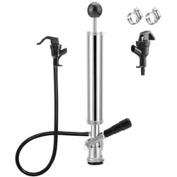 Chciyich 8'' Beer Tap Keg Tap Pump, D-System Beer Pump Keg Pump for US Sankey Keg Beer Party Pump Picnic Hand Pump with 2 Beer Faucet & Beer Hose, Kegerator Pump Keg Pump Taps for Beer