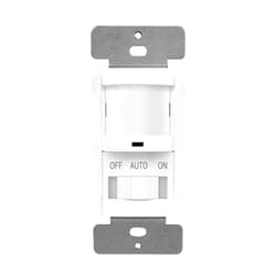 TOPGREENER in Wall PIR Motion Sensor Light Switch, Single Pole Occupancy Sensor Switch, Motion Sensor Switch, Need Neutral Wire, On/Off Override, 4A, 500W, TSOS5-W, 1Pack, White