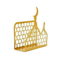PTYQU Eid Mubarak Decorations,Ramadan Kareem Paper Towel Holder Metal Paper Napkin Tissue Table Decor for Ramadan Gifts