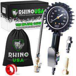 Rhino USA Tire Inflator with Pressure Gauge (0-100 PSI) - ANSI B40.1 Accurate, Large 2
