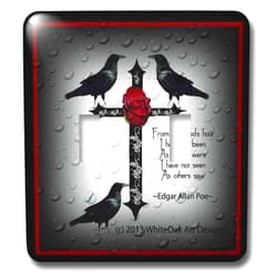 3dRose lsp_165355_2 A Black Gothic Cross with Designs and Ravens Double Toggle Switch