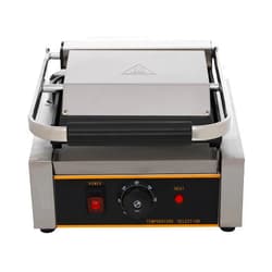 JAJADAH Panini Press Grill, Commercial Sandwich Maker, Electric Stainless Steel Sandwich Maker for Hamburgers/Steaks & Bacons (1800W)