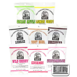 BELLATAVO Ultimate Hard Candy Assortment Bundle. Includes Eight-6 Oz Bags of Claeys Old Fashioned Hard Candy Plus a BELLATAVO Fridge Magnet. One Bag Each of Eight Different Flavors of Claeys Candy!