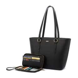 LOVEVOOK Purses and Wallet Set for Women, Work Tote Purse Shoulder Bag, Fashion Handbags with Matching Wallets Set 2 Pcs 2pcs/Set Black