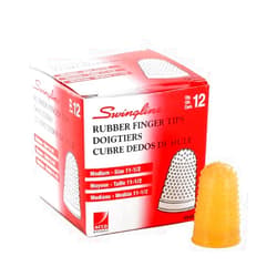 Swingline Products - Swingline - Rubber Finger Tips, Size 11 1/2, Medium, Amber, 12/Pack - Sold As 1 Dozen - Tough, tips last a long time. - Surface nubs ensure positive grip. - Extra thick material a