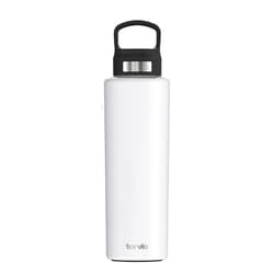 Tervis Powder Coated Stainless Steel Triple Walled Insulated Tumbler Travel Cup Keeps Drinks Cold, 40oz with High Performance Lid, Glacier White