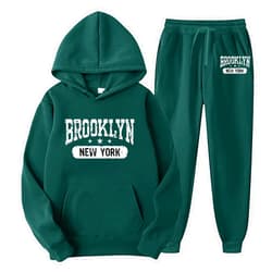 Fxbar Men's Hoodies Solid Color BROOKLYN Letter Print Long Sleeve Hooded Sweatshirts Winter Sport Pullover Tops