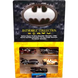 Hot Wheels 1:64 Scale Die-Cast Toy Cars, Set of 5 Batman 85th Anniversary Vehicles with 5 Different Batmobile Replicas in Commemorative Packaging