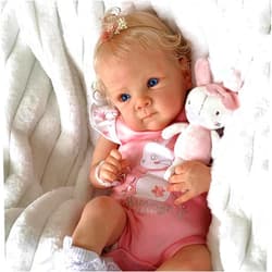 NPKCJZY Lifelike Reborn Baby Dolls - 18 Inch Realistic Newborn Baby Dolls with Weighted Soft Cloth Body Real Life Baby Dolls with Blonde Hair Birthday Gift for Kids Age 3+