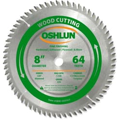 Oshlun SBW-080064 8-Inch 64 Tooth ATB Fine Finishing Saw Blade with 5/8-Inch Arbor (Diamond Knockout)