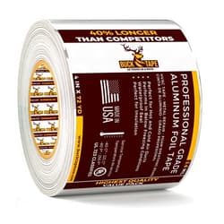 BUCK TAPE AS TOUGH AS A BUCK Buck Professional Grade Aluminum Foil Tape - 4 Inch x 216ft (72 yd) 3.6 Mil - Ideal for HVAC, Metal Repair & Insulation - Heat Resistant & Waterproof - Perfect for Sealing Ductwork & Vents