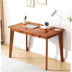 IOTXY Solid Wood Writing Desk - Home Office Workbench Desk with Drawer, Laptop Computer Work Study Table