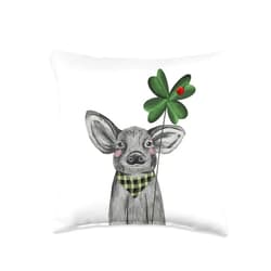 Glücksschwein Kleeblatt Glücksbringer Cute lucky pig clover leaf charm Throw Pillow