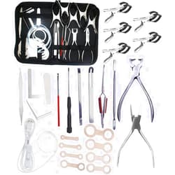 Jiayouy 26PCS Sax Repair Tool Kit include LED Leak Light & Spring Hook & Key Indentation Clip & Leveling Pad & Spring Pliers Repair Maintenance Tool for Saxophone, Clarinet, Flute, Woodwind