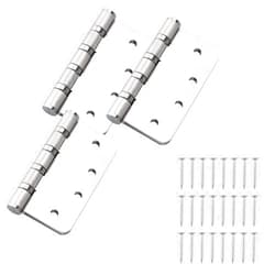 FORTSTRONG Commercial Grade Ball Bearing Door Hinge - Stainless Steel Heavy Duty - Interior and Exterior Doors - Outdoor & Indoor - Reversible - 3 Pack - Silver - 4