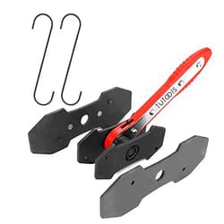 TUTOOLS Brake Caliper Press, Caliper Piston Spreader, Brake Tools,Brake Caliper Piston, Brake Caliper Press Ratchet with 2 Extra pcs Steel Plates, Red