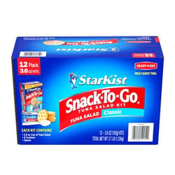 StarKist Snack-To-Go Ready to Eat Meals Tuna Salad Kit, 3.6 oz (12 Pack) Classic Tuna Salad with Crackers Kit.