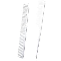 Boao 2 Pieces Metal Tail Combs Silver Rat Tail Hair Combs Fine Cutting Comb Teasing Pintail Barber Comb Stainless Steel Hair Styling Cutting Comb (Rat Tail and Fine Cutting Comb)