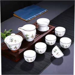 LWZYMX Chinese White Porcelain Tea Set Anti-Scattering Heat Tea Set Tea Set Teapot Office Household Drinking Utensils-As Shown