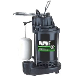 WAYNE CDU800 1/2 HP Submersible Cast Iron and Steel Sump Pump With Integrated Vertical Float Switch