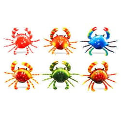 Puzzled CoTa Global Crab Refrigerator Bobble Magnets Set of 6 - Assorted Color Fun Cute Sea Life Animal Bobble Head Magnets For Kitchen Fridge, Home Decor, Lockers, and Cool Office Decorative Novelty - 6 Pack