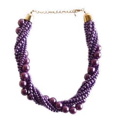 UCHAIUP Chunky Braided Simulated Pearl Statement Necklace and Earring Set for Women