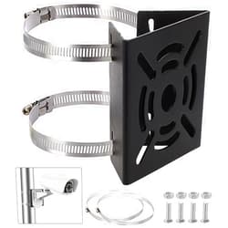Sumnacon Camera Pole Mount Bracket,Stainless Steel Pole Mount Adapter Brackets with Loops,Sturdy Camera Mount Bracket for Pole Post,Universal Pole Mount Bracket for CCTV Security Camera Ptz Dome,Black
