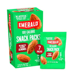 Emerald Nuts Dry Roasted Almonds 7ct (12-Pack), 100-Calorie Individual Packs, Kosher Certified, Non-GMO, Contains No Artificial Preservatives, Flavors or Synthetic Colors
