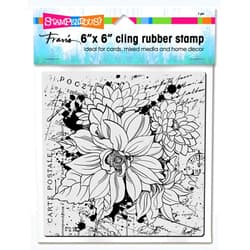 Stampendous Cling Rubber Stamp, Dahlia Collage