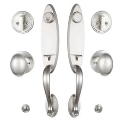 NEWBANG Double Door Handle Set Lock (Brushed Nickel)
