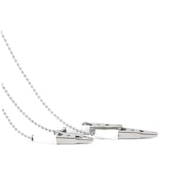 Annhua Dental Bib Ball Chain with Clips on Both Ends (Pack of 3), Napkin Holder Adjustable for Adult|Kid|Patient|Tattoo, Silver - Light & Portable - Length 18.9