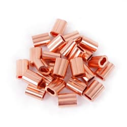 HIGOOD 25 Piece Plain Copper Duplex Oval Crimping Sleeve Set for 3/16