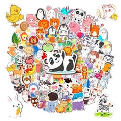 Reaeon Stickers for Kids, 100 pcs Water Bottle Stickers for Kids, Cute Animal Vinyl Waterproof Stickers for Laptop Computer, Kawaii Stickers for Boys Girls Teachers Classroom Prizes for Students