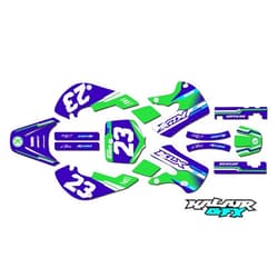 Kalair GFX Graphics Kit for Kawasaki KLX 110 (2002-2009) Viper Series Green Purple 9 Mil-Dirt Pit Bike Motorcycle Stickers,Dirtbike Racing Decal Automotive Motocross Accessories no Plastics