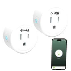 GHome Smart Mini Wi-Fi Plug, Smart Home Wi-Fi Outlet Compatible with Alexa, Google Home & IFTTT, No Hub Required, UL Certified, 2.4G WiFi Only, 2 Count (Pack of 1), White