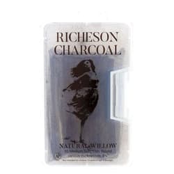 Jack Richeson Yarka Natural Willow Non-Toxic Medium Soft Round Thin Charcoal Stick, 4 in, Black, Pack of 50