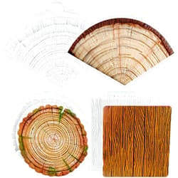 Lingzhi Wood Grain Tree Bark Silicone Mold Tree Stump Fondant Molds Tree Bark Texture Impression Mat For Cake Decoration Chocolate Cupcake Topper Polymer Clay Candy Gum Paste Set of 3