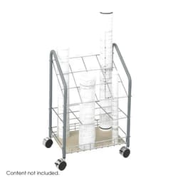 Safco Products 12 Compartment Tubular Steel Wire Mobile Roll File |100lbs Total Load Capacity | Easy Visibility & Access | Storage Home, Office & Classroom