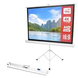 Pyle 50-Inch Outdoor Projector Screen with Tripod Stand, Lightweight Roll-Up Display, Portable Projector with Matte White Fabric for Home Theater, Classroom, and Office Presentations, 4:3 Aspect Ratio