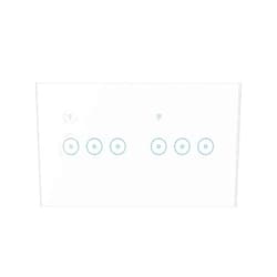 BoShiNuo WiFi Ewelink Smart Light Touch Switch EU 4/5/6 Gang WiFi Wall Switch Voice Control Compatible with Alexa Gogle Home-White 6 Gang
