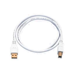 Monoprice USB Type-A to USB Type-B 2.0 Cable - Gold Plated, 28/24AWG, 3 Feet, White