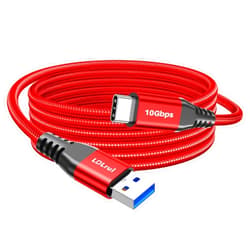 LDLrui 10ft Red USB C Cable 10Gbps Data Transfer, Extra Long USB 3.2 Gen 2 to USB C Sync Cable 3.1A Type C Charger Cord Fast Charging for iPhone 16 Pro, Samsung Galaxy S23, PS5 Controller, Webcam